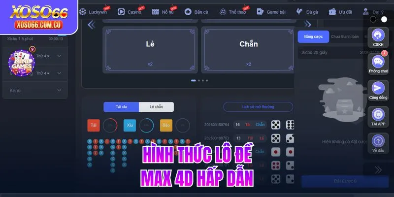 Hình thức lô đề Max 4D hấp dẫn